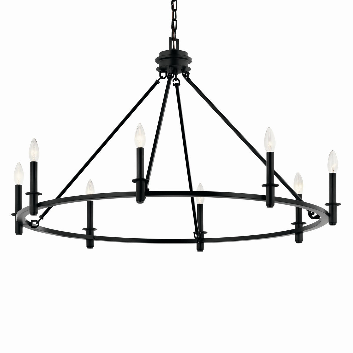 KICHLER 52706BK Carrick 40.75 Inch 8 Light Chandelier In Black