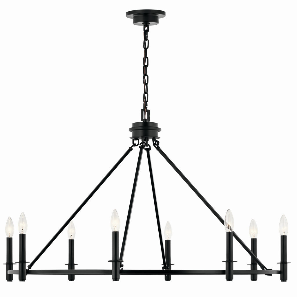 KICHLER 52706BK Carrick 40.75 Inch 8 Light Chandelier In Black