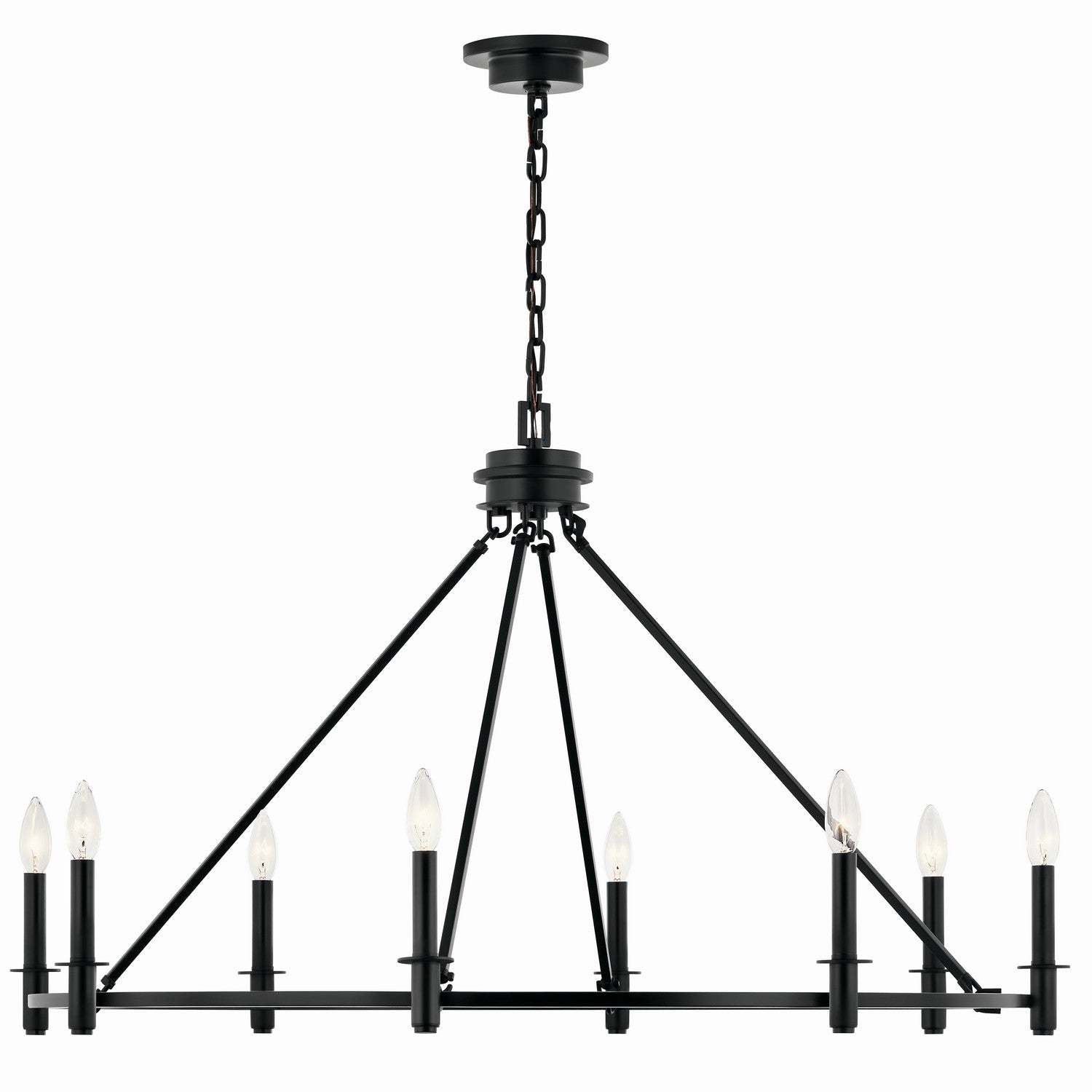 KICHLER 52706BK Carrick 40.75 Inch 8 Light Chandelier In Black