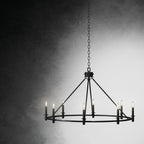 KICHLER 52706BK Carrick 40.75 Inch 8 Light Chandelier In Black