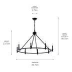KICHLER 52706BK Carrick 40.75 Inch 8 Light Chandelier In Black