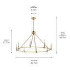 KICHLER 52706CPZ Carrick 40.75 Inch 8 Light Chandelier In Champagne Bronze