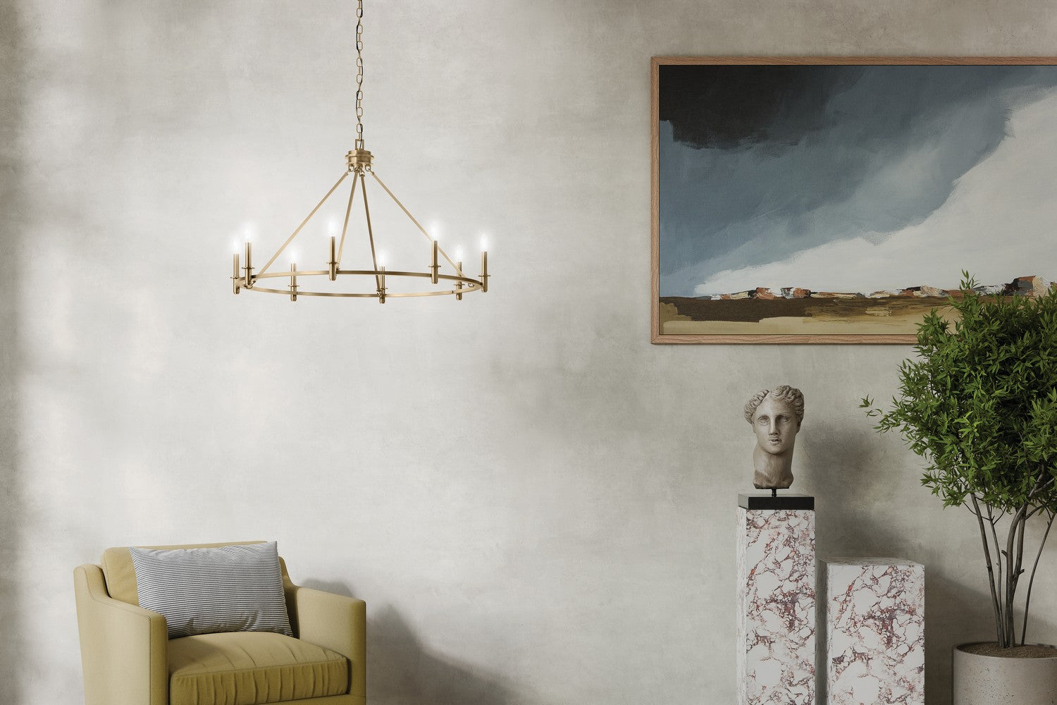 KICHLER 52706CPZ Carrick 40.75 Inch 8 Light Chandelier In Champagne Bronze