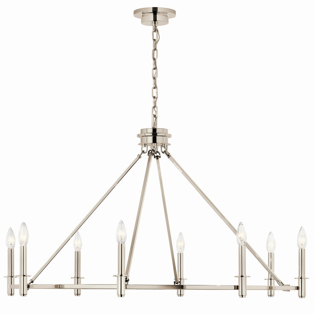 KICHLER 52706PN Carrick 40.75 Inch 8 Light Chandelier In Polished Nickel