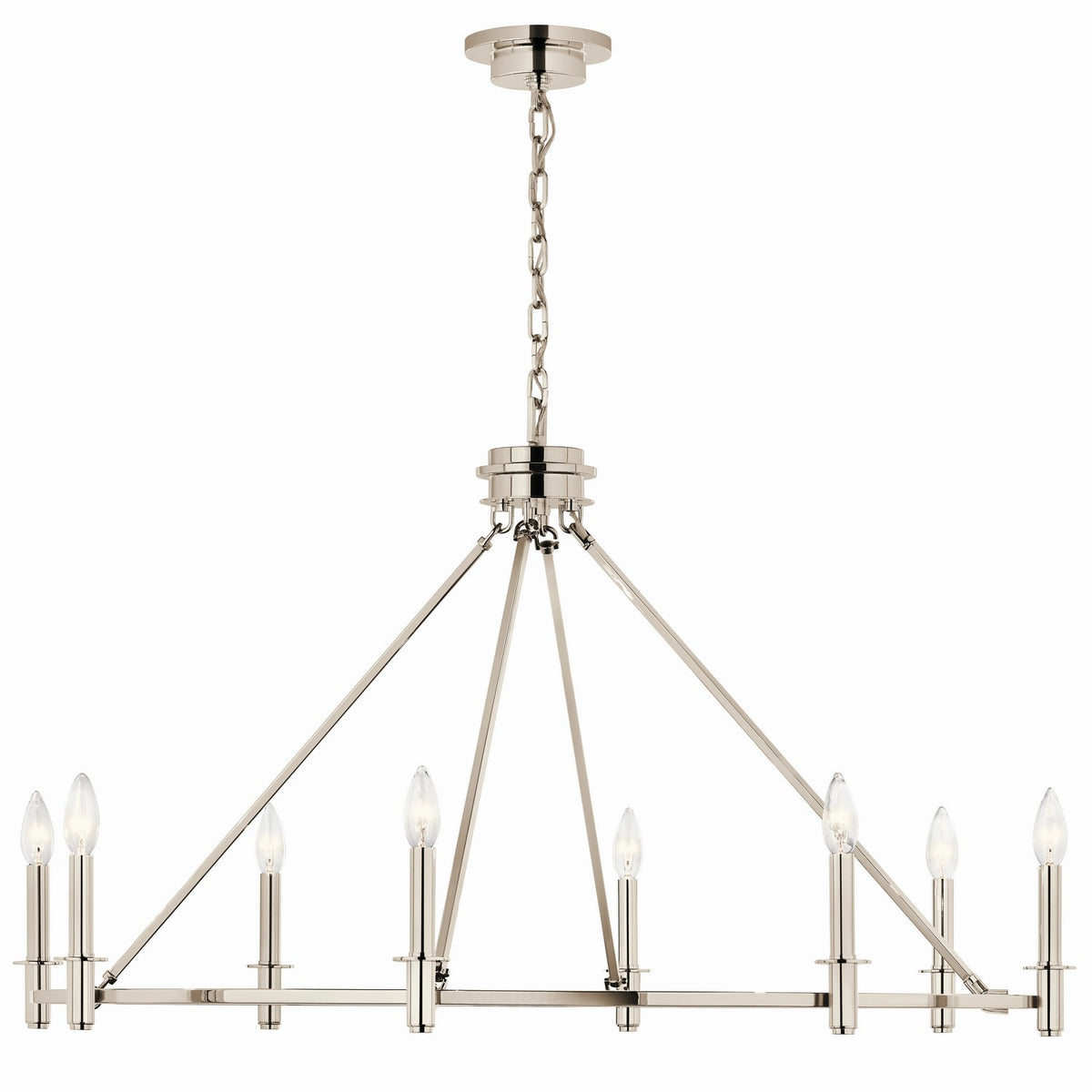 KICHLER 52706PN Carrick 40.75 Inch 8 Light Chandelier In Polished Nickel