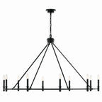 KICHLER 52707BK Carrick 54.25 Inch 10 Light Chandelier In Black