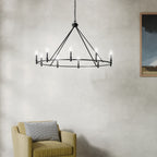 KICHLER 52707BK Carrick 54.25 Inch 10 Light Chandelier In Black