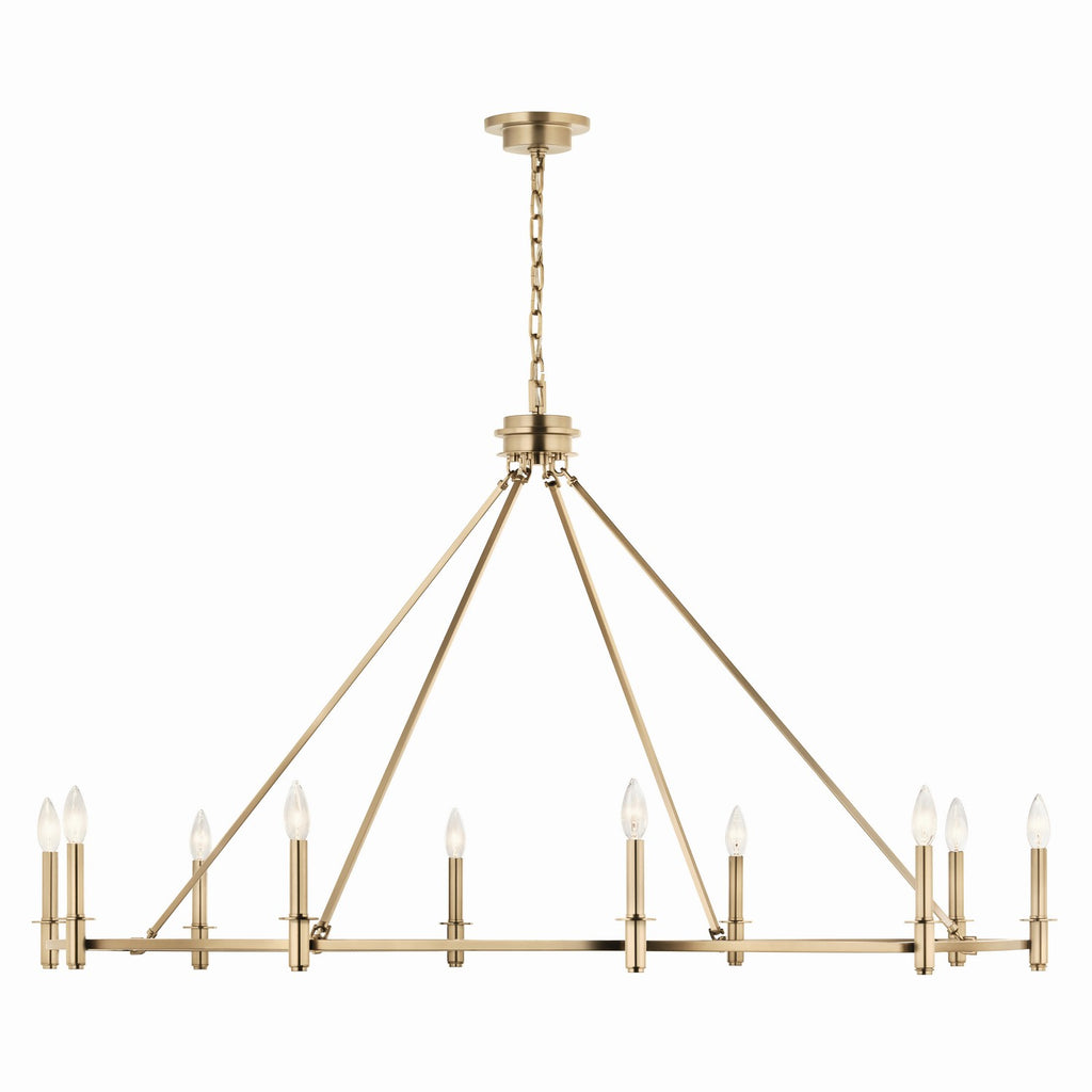 KICHLER 52707CPZ Carrick 54.25 Inch 10 Light Chandelier In Champagne Bronze