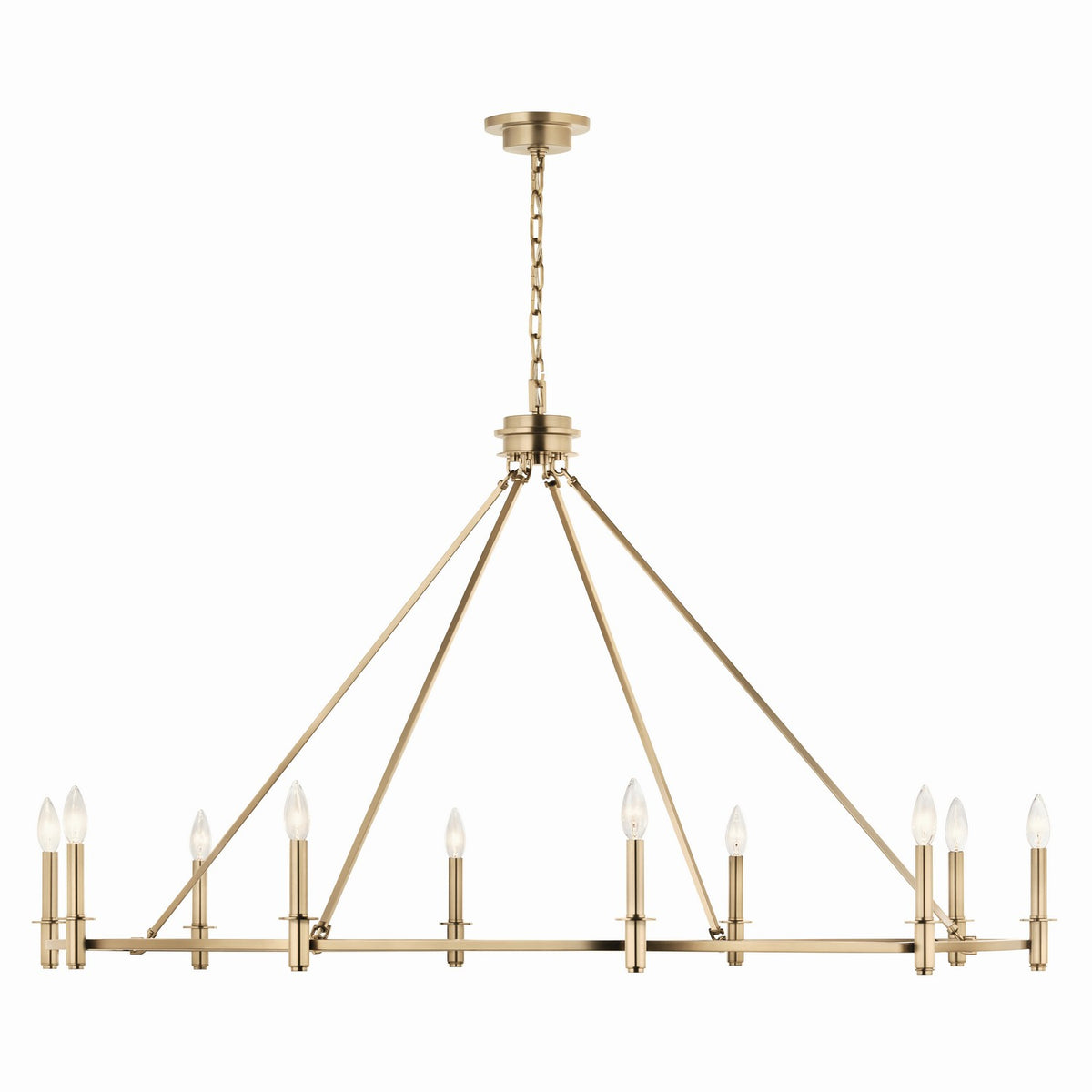 KICHLER 52707CPZ Carrick 54.25 Inch 10 Light Chandelier In Champagne Bronze