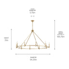 KICHLER 52707CPZ Carrick 54.25 Inch 10 Light Chandelier In Champagne Bronze
