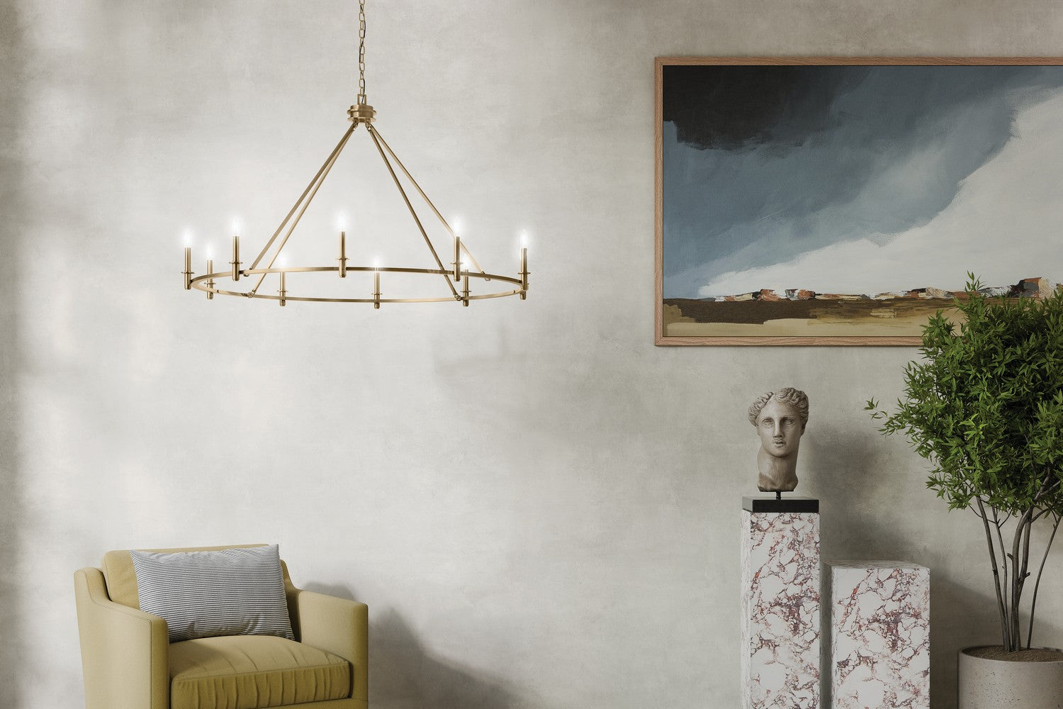 KICHLER 52707CPZ Carrick 54.25 Inch 10 Light Chandelier In Champagne Bronze