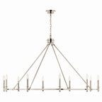KICHLER 52707PN Carrick 54.25 Inch 10 Light Chandelier In Polished Nickel