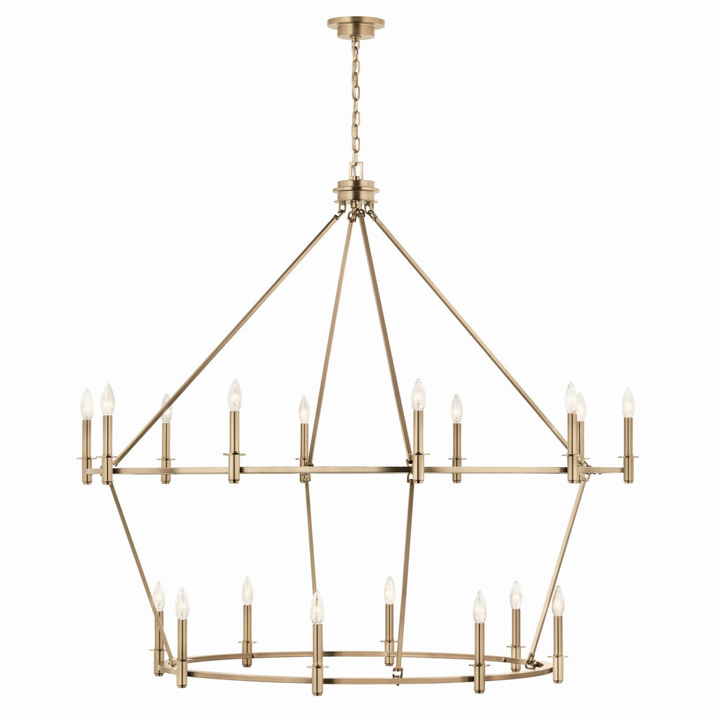 KICHLER 52708CPZ Carrick 54.25 Inch 18 Light 2-Tier Chandelier In Champagne Bronze