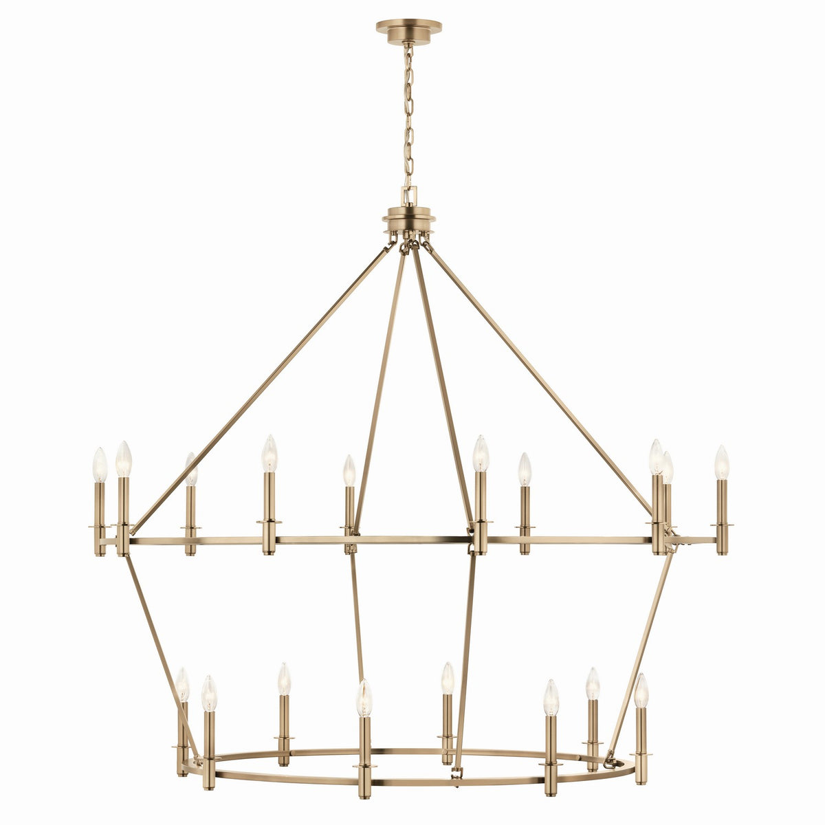 KICHLER 52708CPZ Carrick 54.25 Inch 18 Light 2-Tier Chandelier In Champagne Bronze