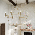 KICHLER 52708CPZ Carrick 54.25 Inch 18 Light 2-Tier Chandelier In Champagne Bronze
