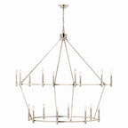 KICHLER 52708PN Carrick 54.25 Inch 18 Light 2-Tier Chandelier In Polished Nickel