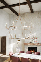 KICHLER 52708PN Carrick 54.25 Inch 18 Light 2-Tier Chandelier In Polished Nickel