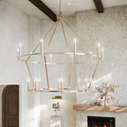 KICHLER 52708PN Carrick 54.25 Inch 18 Light 2-Tier Chandelier In Polished Nickel