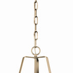 KICHLER 52710BK Etcher 13 Inch 1 Light Pendant With Etched Painted White Glass Diffuser In Black And Champagne Bronze