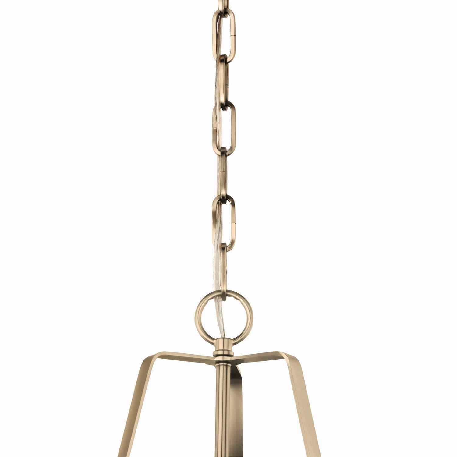 KICHLER 52710BK Etcher 13 Inch 1 Light Pendant With Etched Painted White Glass Diffuser In Black And Champagne Bronze