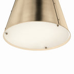 KICHLER 52710CPZ Etcher 13 Inch 1 Light Pendant With Etched Painted White Glass Diffuser In Champagne Bronze
