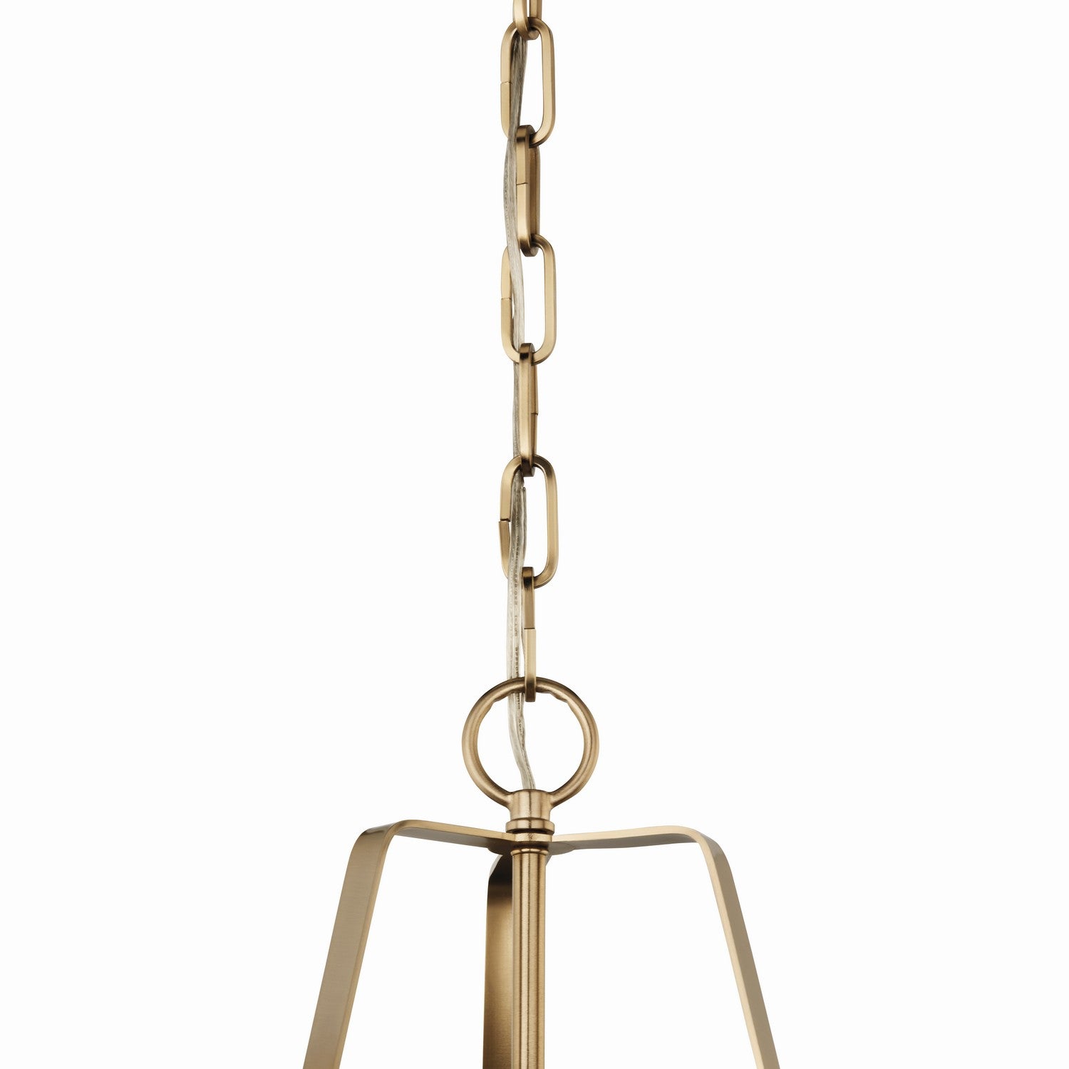 KICHLER 52710CPZ Etcher 13 Inch 1 Light Pendant With Etched Painted White Glass Diffuser In Champagne Bronze