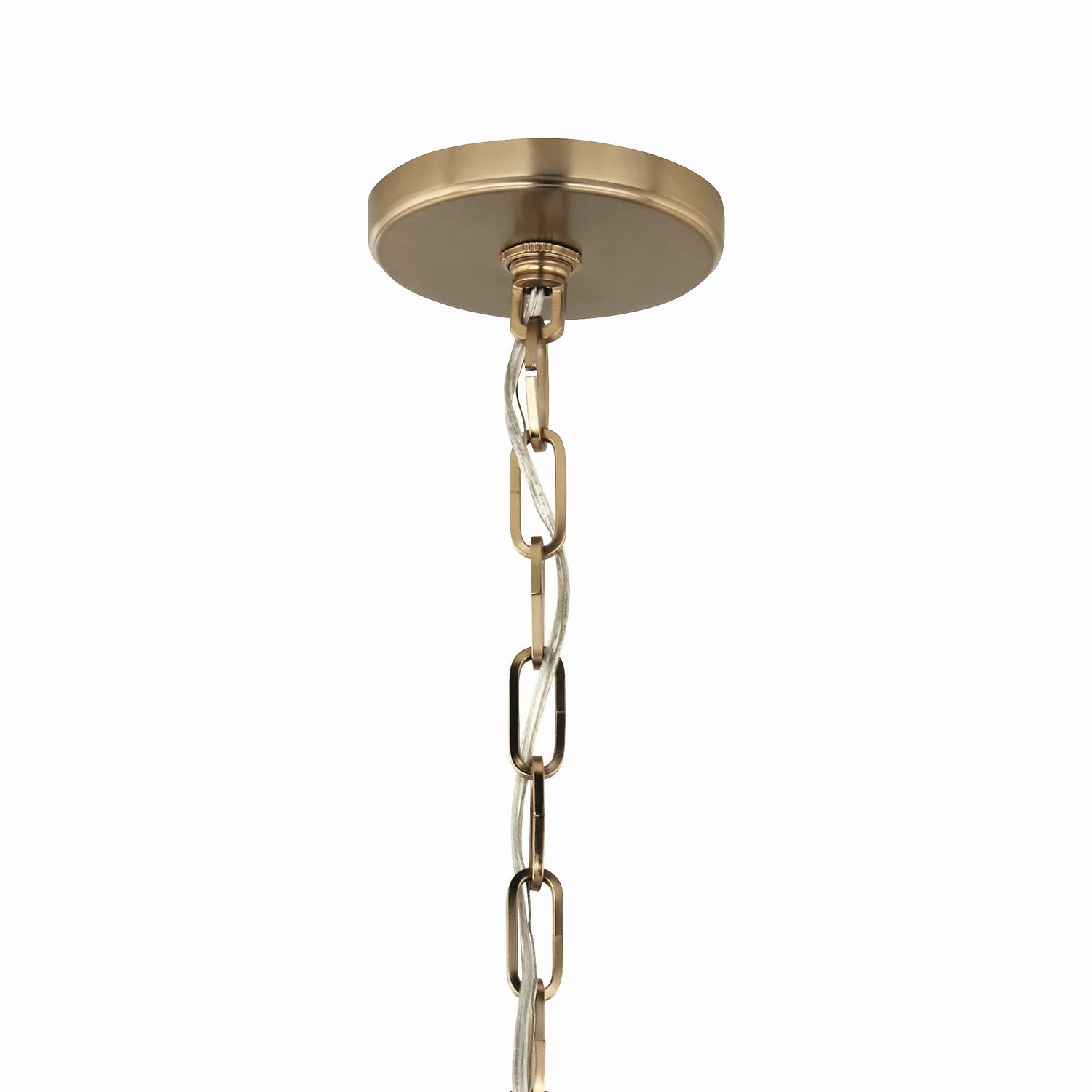 KICHLER 52711BK Etcher 18 Inch 2 Light Pendant With Etched Painted White Glass Diffuser In Black And Champagne Bronze