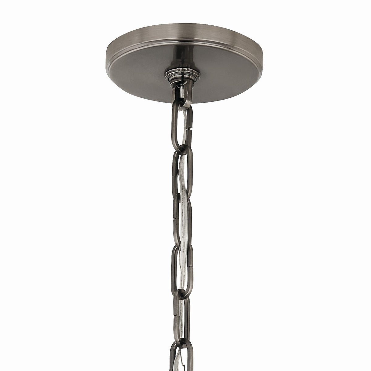 KICHLER 52711CLP Etcher 18 Inch 2 Light Pendant With Etched Painted White Glass Diffuser In Classic Pewter