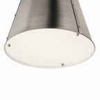 KICHLER 52711CLP Etcher 18 Inch 2 Light Pendant With Etched Painted White Glass Diffuser In Classic Pewter