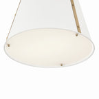 KICHLER 52711WH Etcher 18 Inch 2 Light Pendant With Etched Painted White Glass Diffuser In White And Champagne Bronze