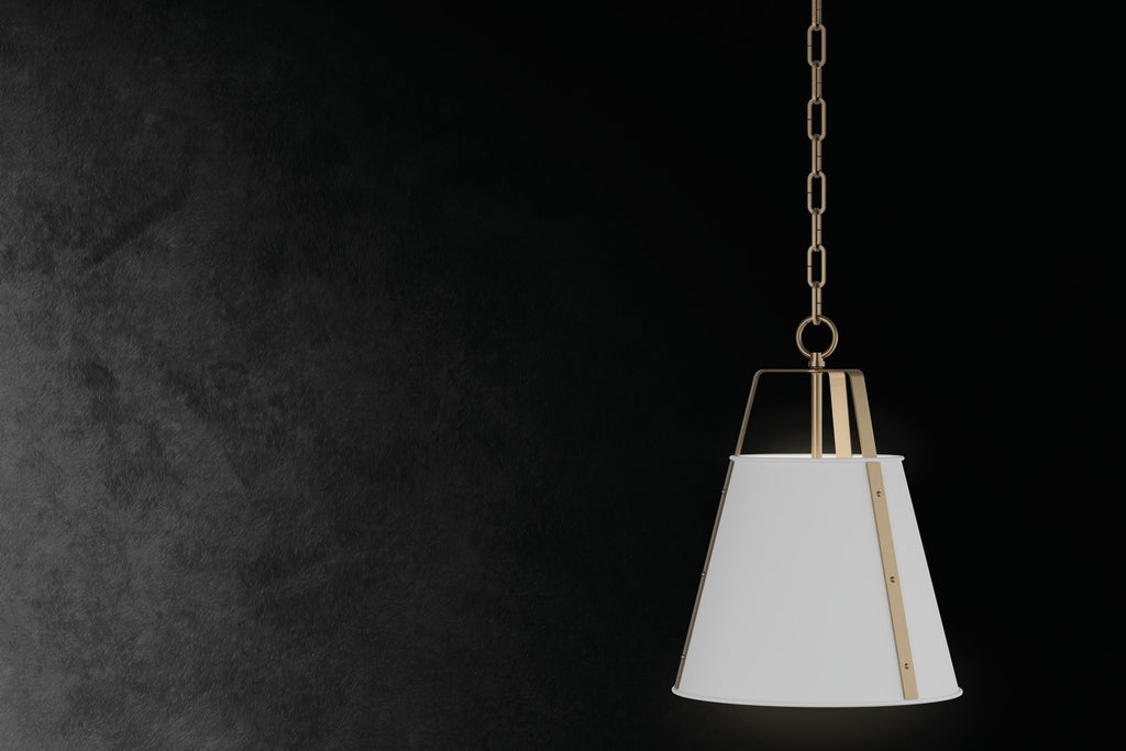 KICHLER 52711WH Etcher 18 Inch 2 Light Pendant With Etched Painted White Glass Diffuser In White And Champagne Bronze