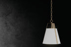 KICHLER 52711WH Etcher 18 Inch 2 Light Pendant With Etched Painted White Glass Diffuser In White And Champagne Bronze