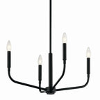 KICHLER 52716BK Madden 20 Inch 4 Light Convertible Chandelier In Black