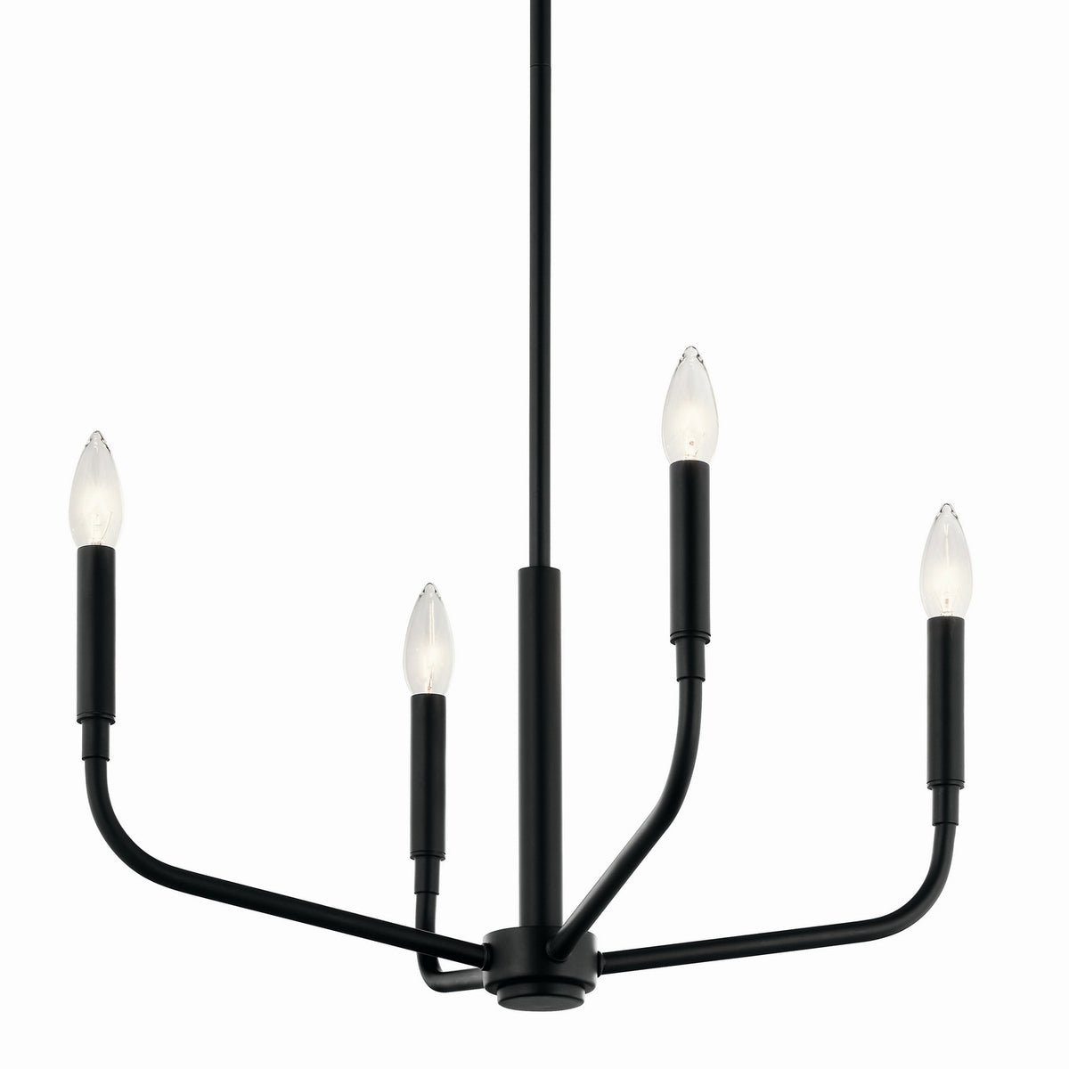 KICHLER 52716BK Madden 20 Inch 4 Light Convertible Chandelier In Black