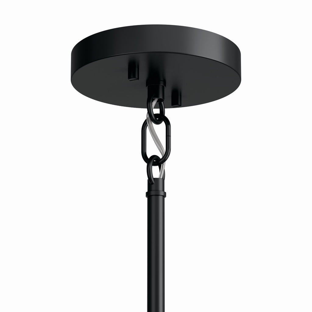 KICHLER 52716BK Madden 20 Inch 4 Light Convertible Chandelier In Black