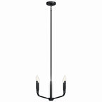 KICHLER 52716BK Madden 20 Inch 4 Light Convertible Chandelier In Black
