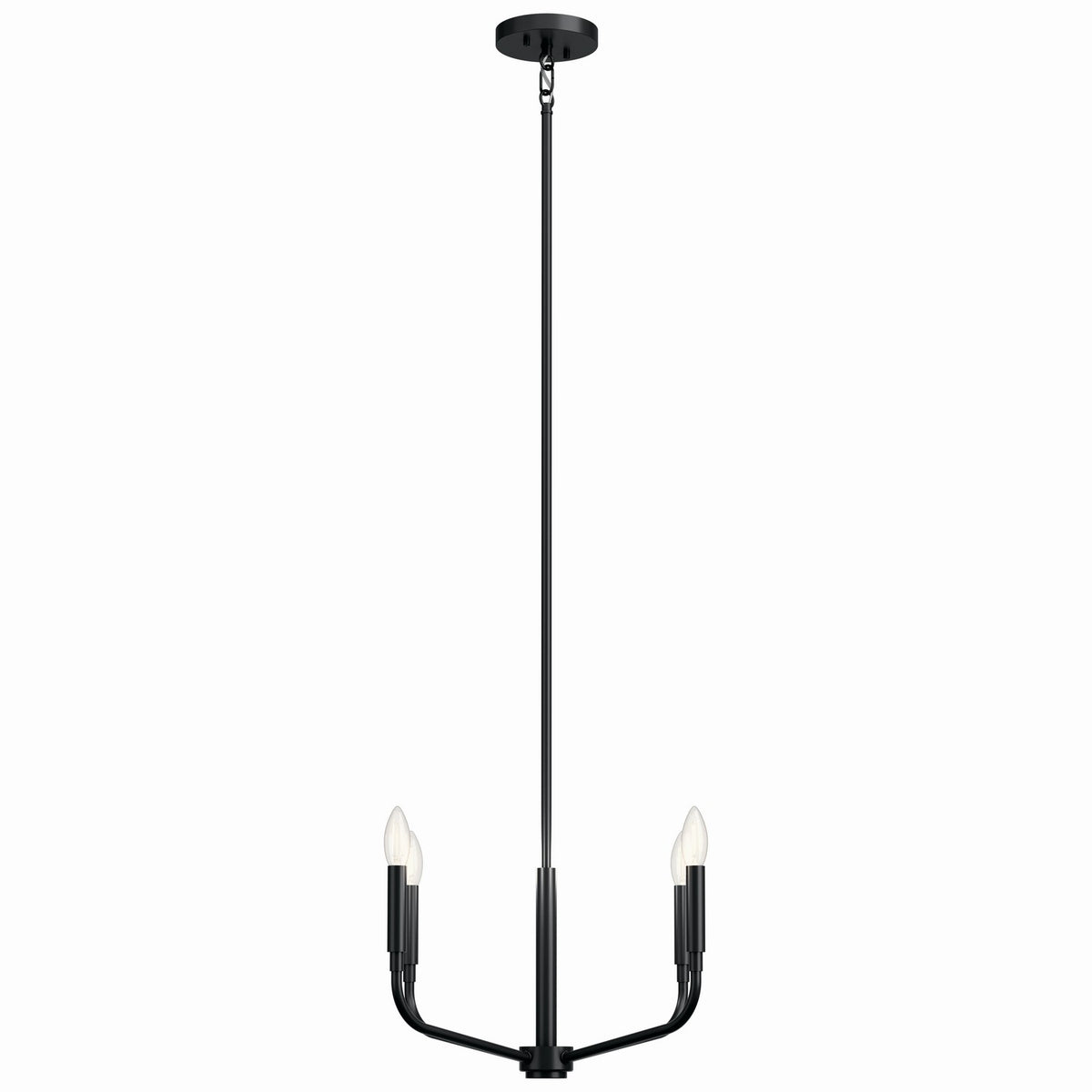 KICHLER 52716BK Madden 20 Inch 4 Light Convertible Chandelier In Black