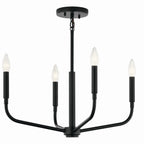 KICHLER 52716BK Madden 20 Inch 4 Light Convertible Chandelier In Black
