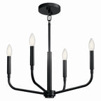 KICHLER 52716BK Madden 20 Inch 4 Light Convertible Chandelier In Black