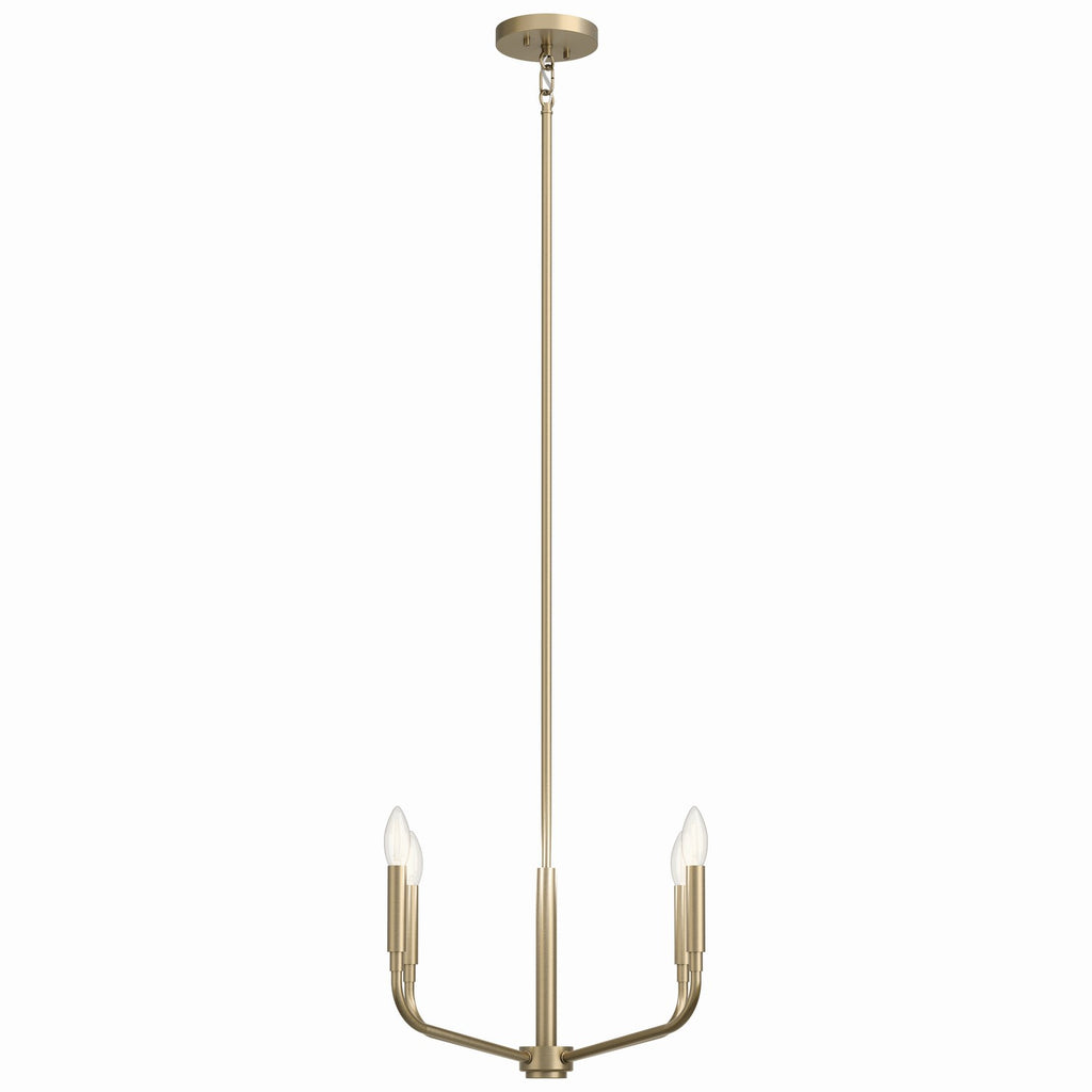 KICHLER 52716CPZ Madden 20 Inch 4 Light Convertible Chandelier In Champagne Bronze