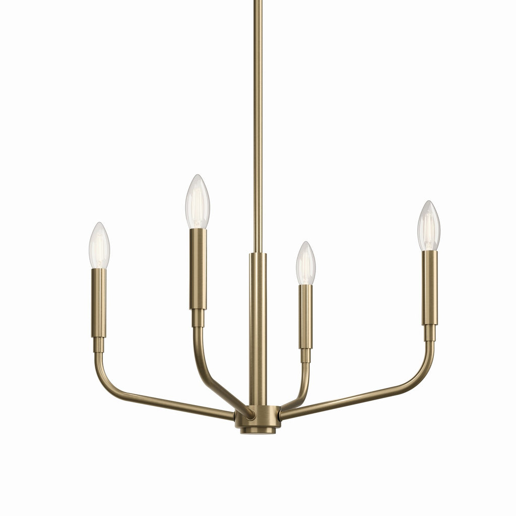 KICHLER 52716CPZ Madden 20 Inch 4 Light Convertible Chandelier In Champagne Bronze