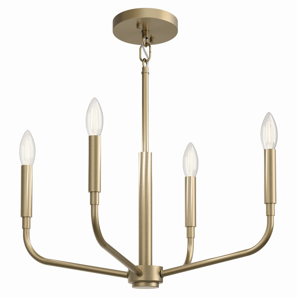 KICHLER 52716CPZ Madden 20 Inch 4 Light Convertible Chandelier In Champagne Bronze