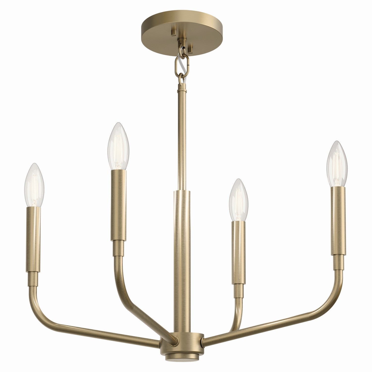 KICHLER 52716CPZ Madden 20 Inch 4 Light Convertible Chandelier In Champagne Bronze