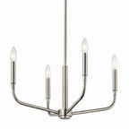 KICHLER 52716NI Madden 20 Inch 4 Light Convertible Chandelier In Brushed Nickel