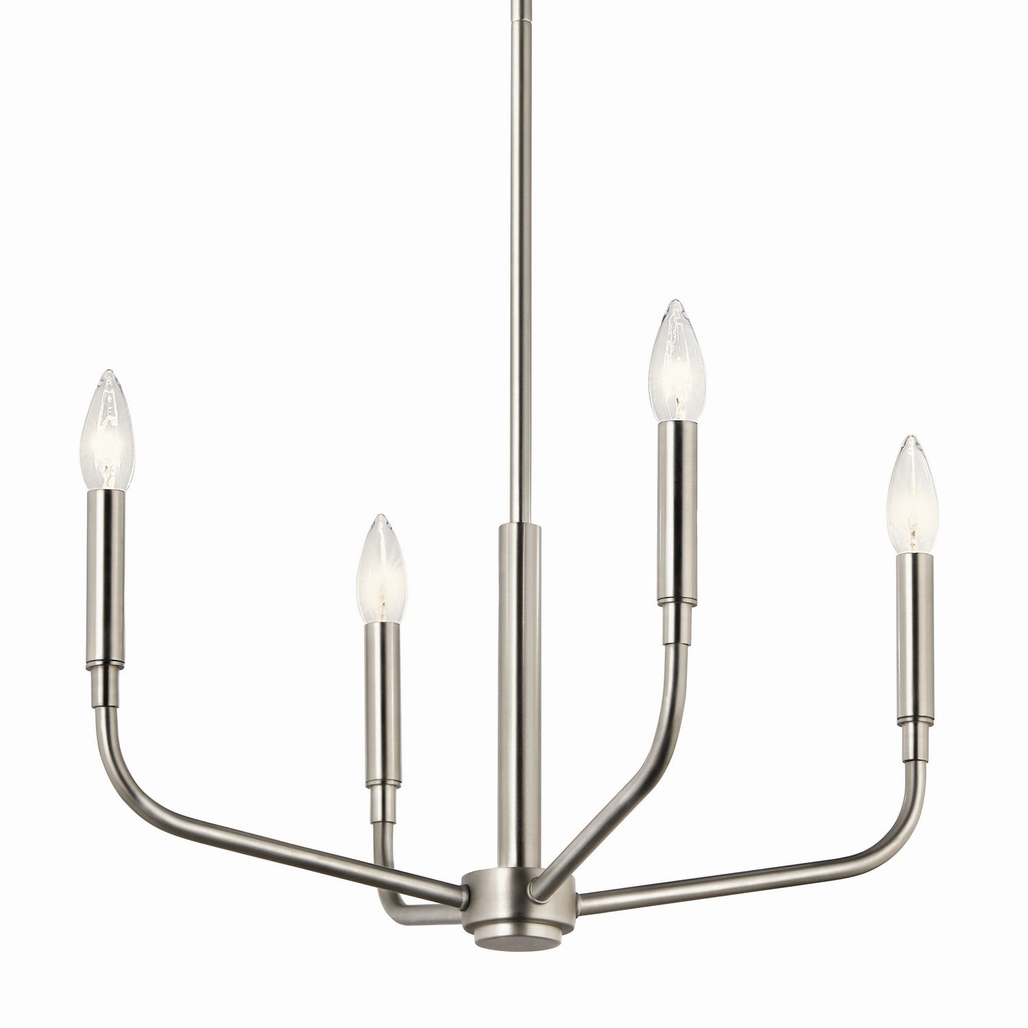 KICHLER 52716NI Madden 20 Inch 4 Light Convertible Chandelier In Brushed Nickel