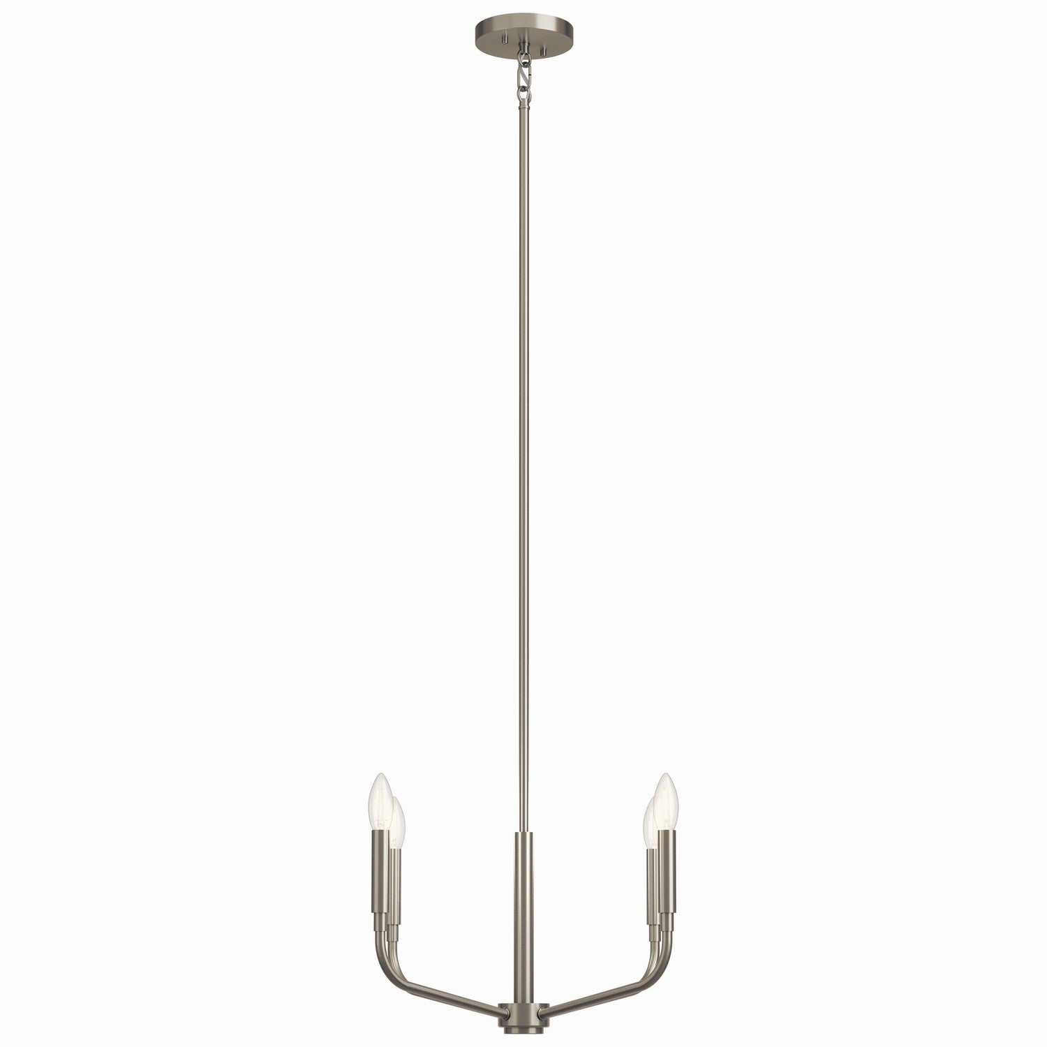 KICHLER 52716NI Madden 20 Inch 4 Light Convertible Chandelier In Brushed Nickel