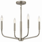 KICHLER 52716NI Madden 20 Inch 4 Light Convertible Chandelier In Brushed Nickel