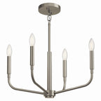 KICHLER 52716NI Madden 20 Inch 4 Light Convertible Chandelier In Brushed Nickel