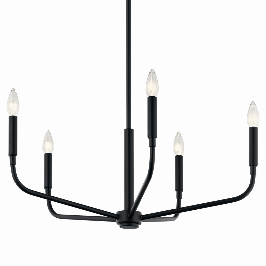 KICHLER 52717BK Madden 26 Inch 5 Light Chandelier In Black