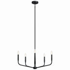 KICHLER 52717BK Madden 26 Inch 5 Light Chandelier In Black